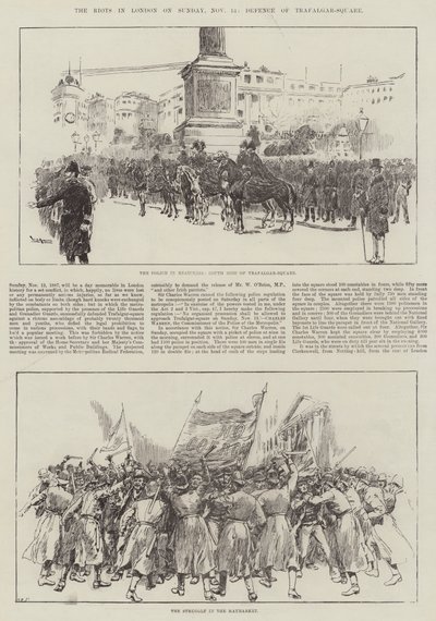 The Riots in London on Sunday, 13 November, Defence of Trafalgar-Square by William Douglas Almond